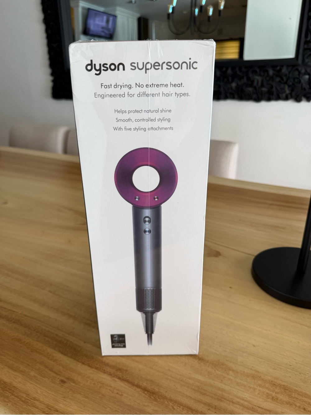 Dyson Hair Dryer Packaging - Brown & White Label
